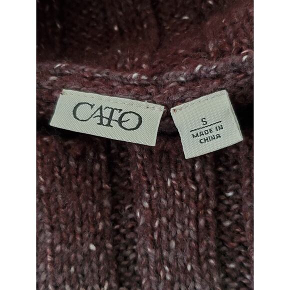CATO Women's Plum Ombre Cowl Neck Short Sleeve Sweater Dress Sz S - Picture 7 of 9